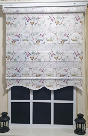 Pliseli Zebra Stor Kadeh Baskılı Etek Dilimli ST 027