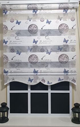 Storburada Pliseli Zebra Stor Perde Baskılı Etek Dilimli ST 030