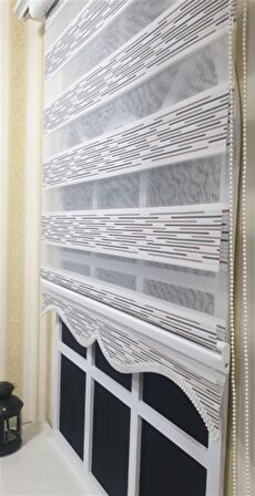 Zebra Stor Perde Efektli Etek Dilimli ST 033