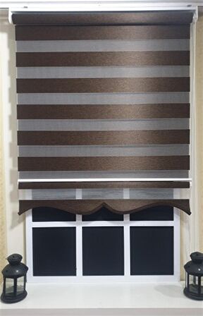 Zebra Stor Perde Koyu Kahve Etek Dilimli ST 034