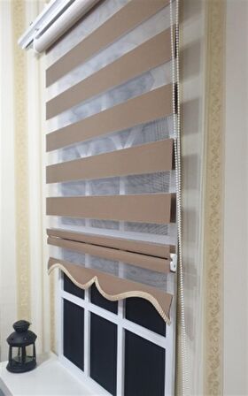 Zebra Stor Perde Sütlü Kahverengi ST 035