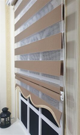 Zebra Stor Perde Sütlü Kahverengi ST 035