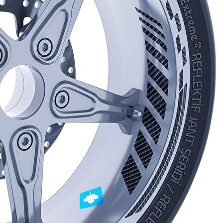 Karbon Fiber Dokulu Moto GP İç Dış Jant Şeridi Takım Sticker Çınar Extreme