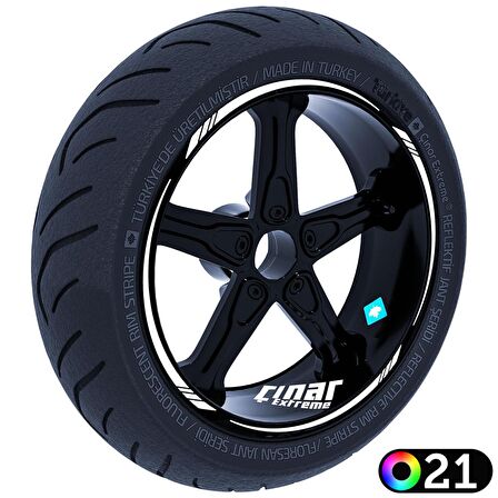 4 Parçalı Keskin Jant Şeridi Sticker Reflektif, Floresan, Özel Renkler Çınar Extreme  Patlıcan Moru