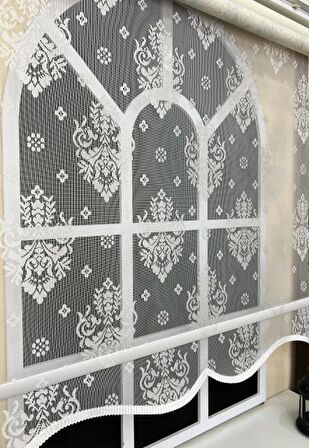 Çift Mekanizmalı Ekru Tül Perde ve Ekru Stor Perde ST 121