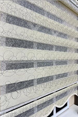 Zebra Stor Nakışlı Krem Etek Dilimli ST 122