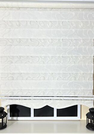 Zebra Stor Nakışlı Ekru Etek Dilimli ST 125