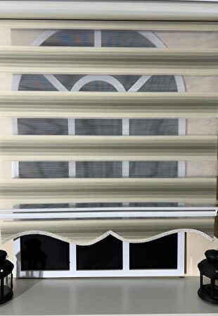 Zebra Stor Plise Krem Renk Geçişli Etek Dilimli ST129