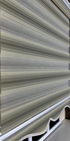 Zebra Stor Plise Krem Renk Geçişli Etek Dilimli ST129