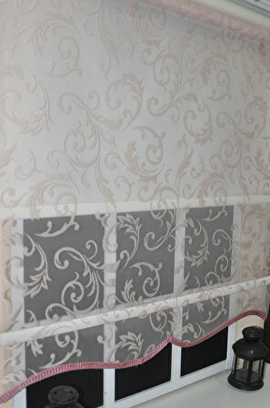 Çift Mekanizmalı Pembe Tül Stor Perde STB-130