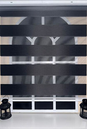 Pileli Antrasit Zebra Stor Kaliteli Güneşlik Perde STB-131
