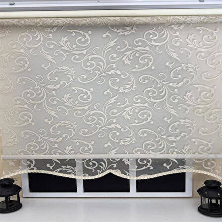 StorBurada Çift Mekanizmalı Bej Tül Ekru Stor Perde STB-133