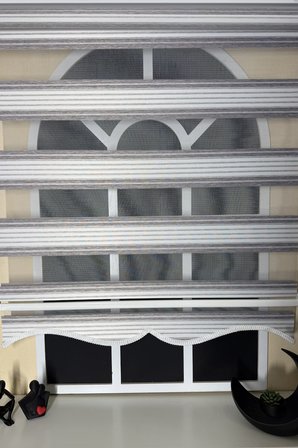 StorBurada Gri Renk Geçişli Zebra Stor Perde