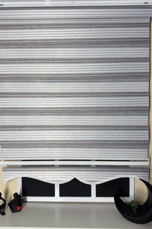 StorBurada Gri Renk Geçişli Zebra Stor Perde