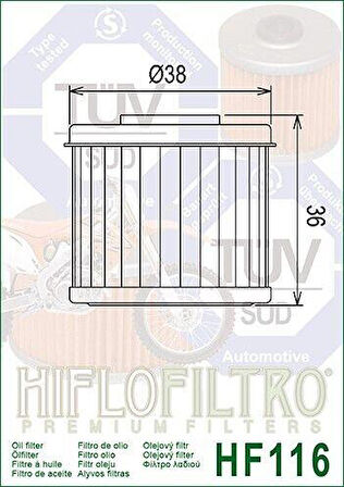 Hiflo Hf116 2004-2023 Honda CRF 450 R Uyumlu Yağ Filtresi