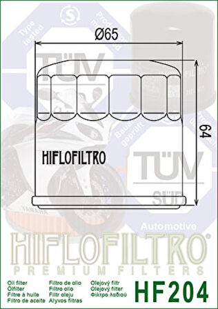 Hiflo Hf204 2014-2023 Honda NC 750 X DCT Uyumlu Yağ Filtresi