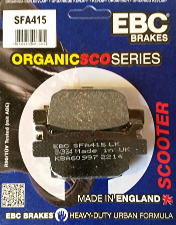 Ebc Sfa415 2007-2014 Honda SH 300 Uyumlu Arka Fren Balatası Organik Balata