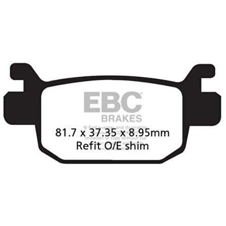 Ebc Sfa415 2007-2014 Honda SH 300 Uyumlu Arka Fren Balatası Organik Balata