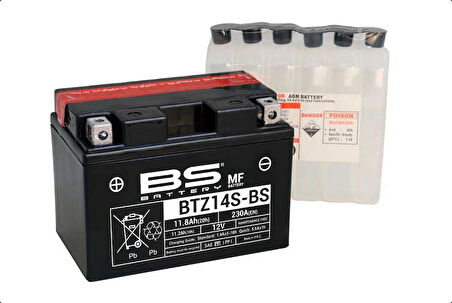 Bs Btz14s-Bs 2002-2016 Honda ST 1300 Pan European Uyumlu Akü Sulu Akü