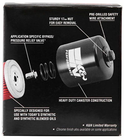 K&N KN-204 2022-2023 Honda X-ADV 350 Uyumlu Yağ Filtresi