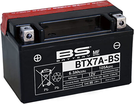 Bs Btx7a-Bs 2001-2011 Hyosung RX 125 Uyumlu Akü Sulu Akü