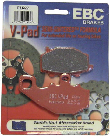 Ebc Fa192V 2006-2016 Kawasaki ER-6 F Uyumlu Arka Fren Balatası Yarı Sinterli Balata