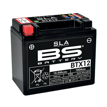 Bs Btx12 Sla 2005-2011 Kawasaki ER-6 F Uyumlu Akü Jel Akü