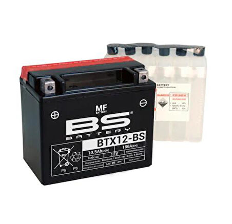 Bs Btx12-Bs 2007-2023 Kawasaki KLE 650 Versys Uyumlu Akü Sulu Akü