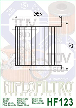 Hiflo Hf123 1987-2023 Kawasaki KLR 650 Uyumlu Yağ Filtresi