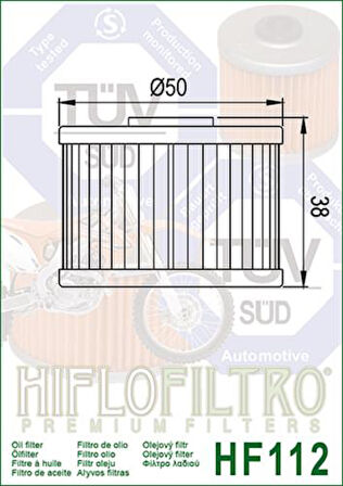 Hiflo Hf112 2014-2015 Kawasaki KLX 150 L Uyumlu Yağ Filtresi