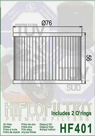 Hiflo Hf401 2008-2012 Kawasaki Ninja 250R Uyumlu Yağ Filtresi