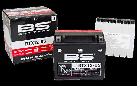 Bs Btx12-Bs 2004-2006 Kawasaki VN 800 Drifter Uyumlu Akü Sulu Akü