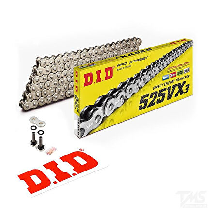 Did 525-112Vx3 2010-2020 Kawasaki Z 1000 Uyumlu Zincir Vx3 Xring Silver (Gümüş) Renk