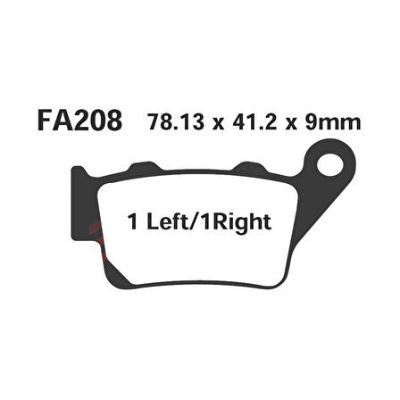 Ebc Fa208Tt 1994-2003 KTM 125 SX Uyumlu Arka Fren Balatası Karbon Balata