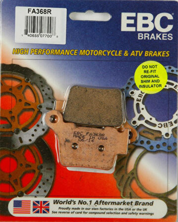 Ebc Fa368R 2011-2023 KTM 250 EXC-F Six Days Uyumlu Arka Fren Balatası Sinterli Balata