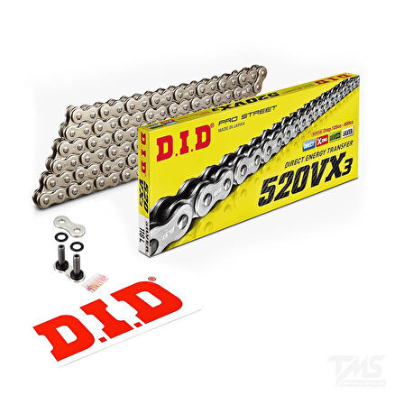 Did 520-118Vx3 2018-2023 KTM 250 EXC Six Days TPI Uyumlu Zincir Vx3 Xring Silver (Gümüş) Renk