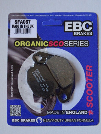 Ebc Sfa067 2008-2021 Kymco Agility City 125 Uyumlu Arka Fren Balatası Organik Balata