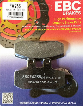 Ebc Fa256 2012-2021 Moto Guzzi Stone 750 Uyumlu Arka Fren Balatası
