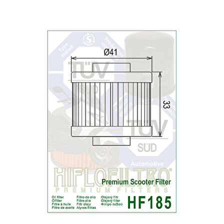 Hiflo Hf185 2006-2018 Peugeot Satelis 125 Uyumlu Yağ Filtresi