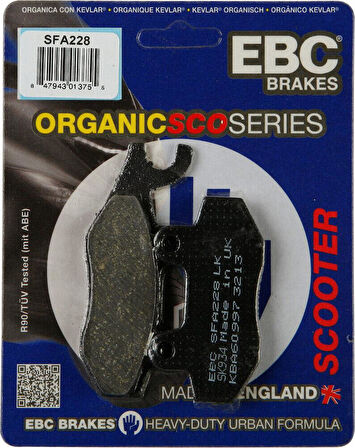 Ebc Sfa228 2008-2009 Peugeot Satelis 125 Uyumlu Ön Fren Balatası (Nissin Kaliper) Organik Balata