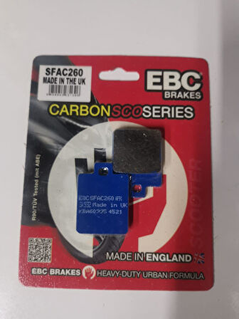 Ebc Sfac260 1998-2009 Piaggio Liberty 200 Uyumlu Ön Fren Balatası Karbon Balata