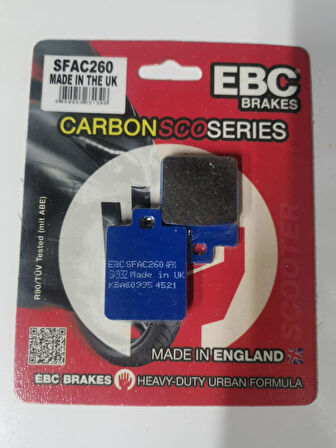 Ebc Sfac260 2005-2021 Piaggio NRG Power 50 Uyumlu Arka Fren Balatası Karbon Balata