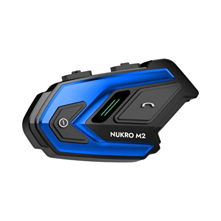 Nukrotech Nukro M2 Bluetooth İnterkom Seti - Mavi (2 Kişi Bağlantılı ve Müzik Paylaşımı)