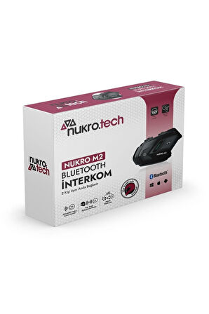 Nukrotech Nukro M2 Bluetooth İnterkom Seti - Mavi (2 Kişi Bağlantılı ve Müzik Paylaşımı)