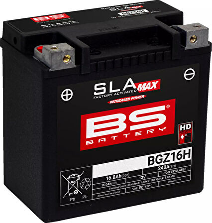 Bs BGZ16H Sla Max 2007-2011 Piaggio X Evo 250 Uyumlu Akü Jel Akü