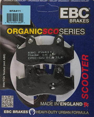 Ebc Sfa411 2001-2006 Suzuki Burgman AN 400 Uyumlu Arka Fren Balatası Organik Balata