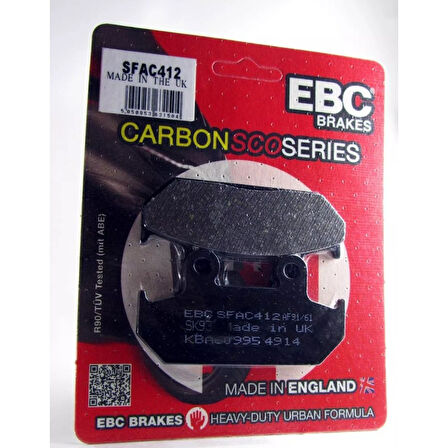 Ebc Sfac412 2007-2024 Suzuki Burgman AN 400 Uyumlu Arka Fren Balatası Karbon Balata