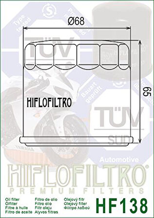 Hiflo Hf138 2001-2024 Suzuki GSX-R 1000 Uyumlu Yağ Filtresi