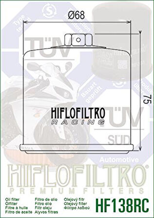 Hiflo Hf138rc 2020-2024 Suzuki GSX-S 1000 Uyumlu Yağ Filtresi