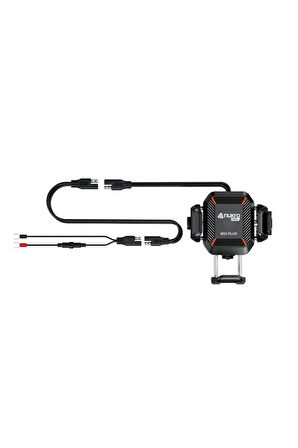 Nukrotech M33 PLUS Titreşim Modüllü Motosiklet Telefon Tutucu (Kablosuz ve TYPE-C Şarjlı )